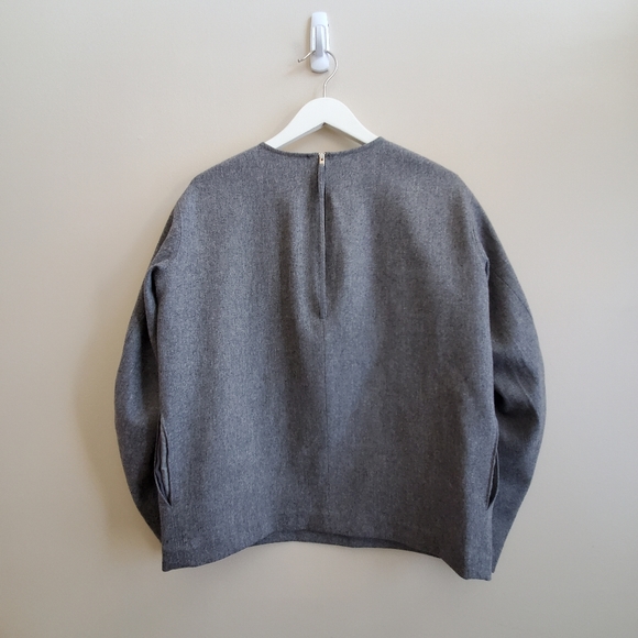 Babaton 1-01 grey 90% Wool 8% Cashmere top with zipper back opening - Picture 12 of 16